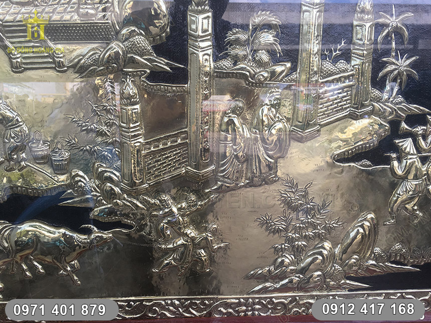 tranh vinh quy b&aacute;i tổ bằng đồng